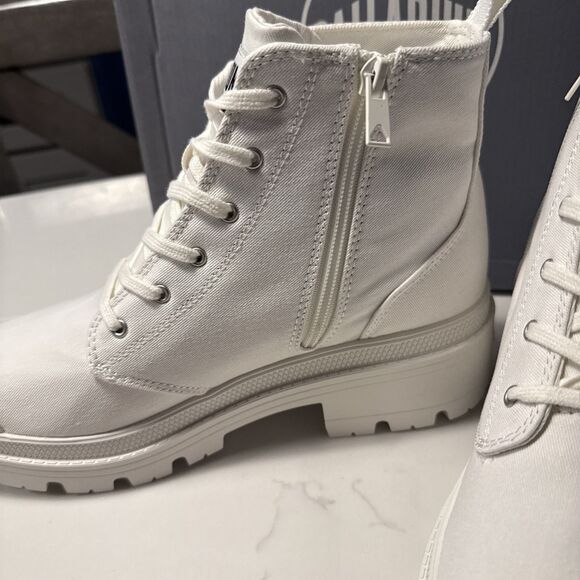 Palladium Pallabase Twill Women 10 Star White LugSole Platform Boot - Picture 2 of 8